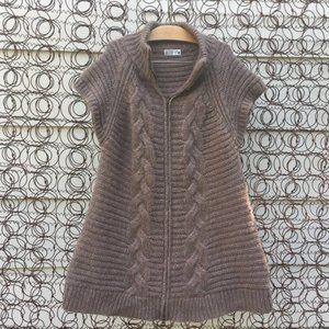Old Navy Maternity wool/mohair tan zip up sweater vest Medium